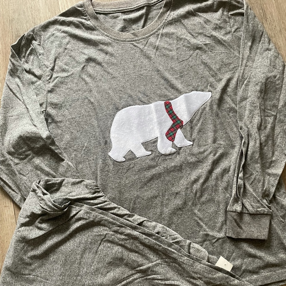 Adult holiday pajamas polar bear pj set size XL